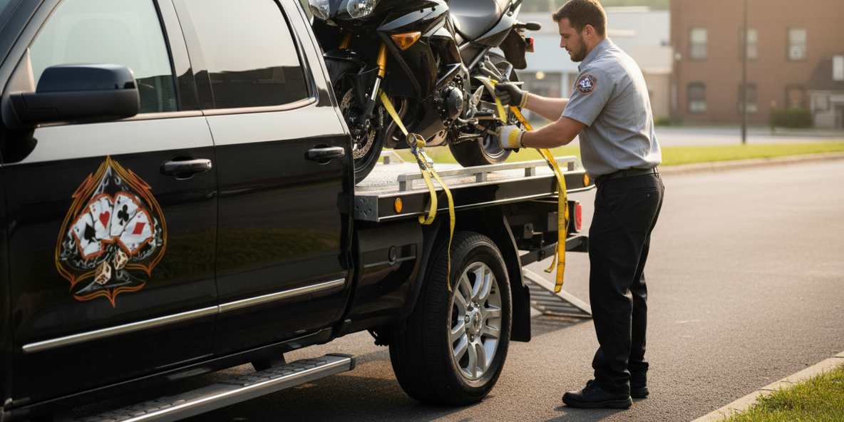 Motorcycle Towing Midland PA | 24/7 Bike Transport & Recovery â€“ Four Aces Auto Image
