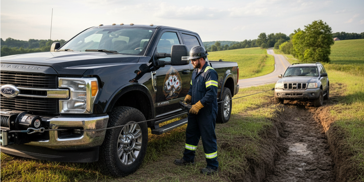 Winch and Recovery Service Midland PA | 24/7 Vehicle Extraction â€“ Four Aces Auto Image